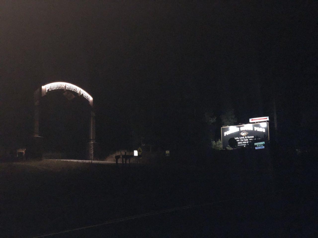 Php Highway Sign Gate at Night