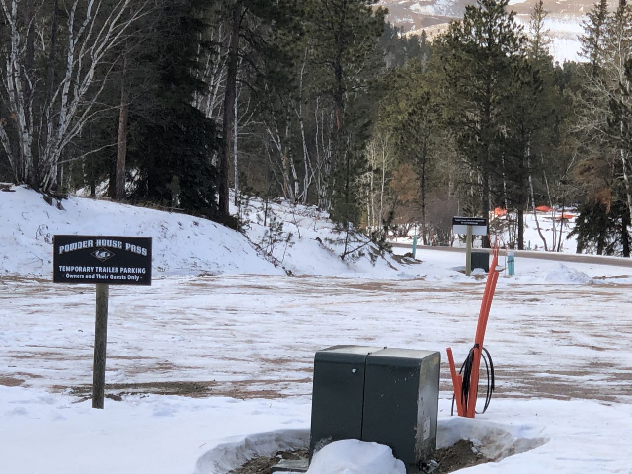 Temporary Trailer Parking Sign Area