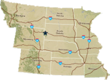 Location of Powder House Pass in the midwest
