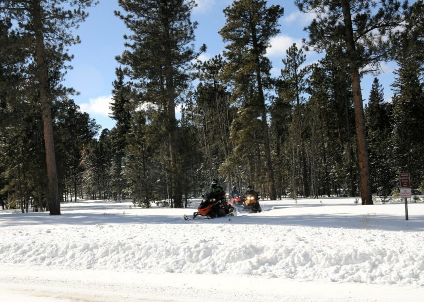 Snowmobiles in the black hills